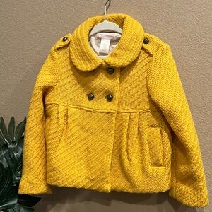 Janie & Jack Peacoat 2T-3T Yellow Knit Blend